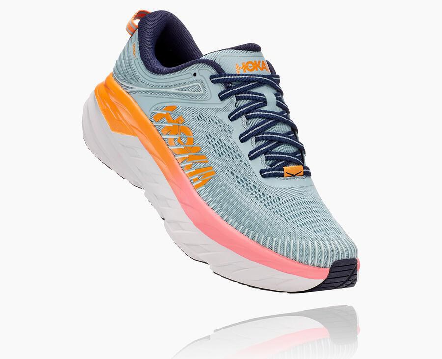 Hoka One One Running Shoes Womens Blue - Bondi 7 - 56321PYRE